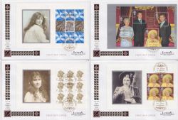 2000-08-04 Queen Mother PSB Full Panes x4 FDC (88671)