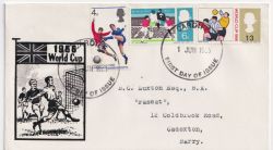 1966-06-01 World Cup Football Stamps Cardiff FDC (88848)