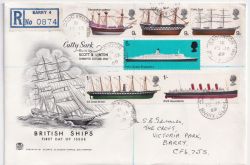1969-01-15 British Ships Stamps Cadoxton cds FDC (88937)