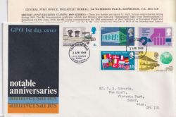 1969-04-02 Anniversaries Stamps Bureau FDC (88954)