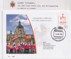 2011-08-15 Vatican City World Youth Day Stamp ENV (89018)
