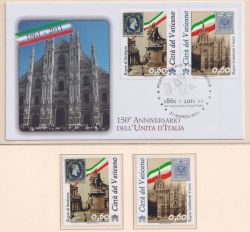 2011-03-21 Vatican City Unification of Italy MNH + FDC (89030)