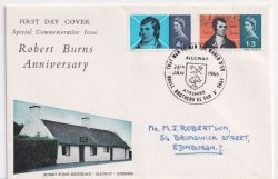 1966-01-25 Robert Burns Stamps Alloway FDC (89069)