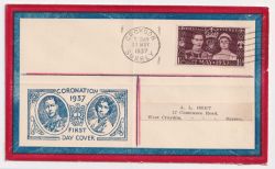1937-05-13 KGVI Coronation Stamp Croydon FDC (89112)
