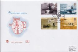 2001-04-10 Submarines Stamps Portsmouth FDC (89226)