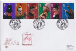 2001-09-04 Punch and Judy Stamps Blackpool FDC (89231)