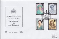 2002-04-25 Queen Mother Stamps London SW1 FDC (89240)