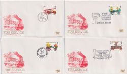 1974-04-24 Fire Service Stamps x4 Postmarks FDC (89441)