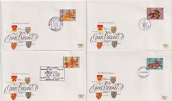 1974-07-10 Great Britons Stamps x4 Postmarks FDC (89442)
