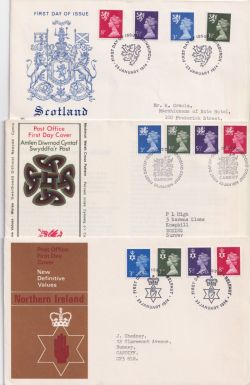 1974-01-23 Regional Definitive Stamps x3 SHS FDC (89449)
