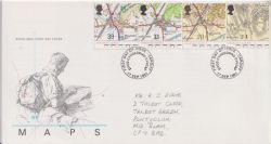 1991-09-17 Maps Stamps Cardiff FDC (89586)
