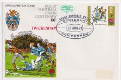 1971-08-25 Rugby Football Union Twickenham Official FDC (89745)