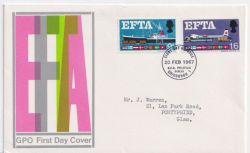 1967-02-20 EFTA Stamps Bureau FDC (89800)