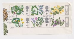 1967-04-24 British Flowers Stamps on Piece (89847)