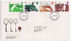 1977-01-12 Racket Sports Stamps St Albans FDC (89859)