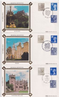 1983-04-27 Regional Definitive Stamps x3 Silk FDC (89924)