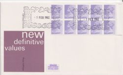 1982-02-01 Definitive Booklet Stamps Windsor FDC (89946)