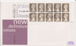 1981-01-26 Definitive Booklet Stamps Windsor FDC (89950)