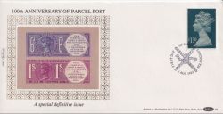 1983-08-03 1.30 Parcel Post Stamp London E16 Silk FDC (89975)