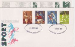1980-10-10 Sport Stamps Cardiff Arms Park FDC (90390)