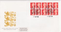 1998-09-07 HD50 Booklet Stamps 10 x 1st Windsor FDC (90443)