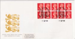 1998-09-07 HD50 Booklet Stamps 10 x 1st Windsor FDC (90445)