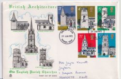1972-06-21 Village Churches Stamps Thanet FDC (90488)