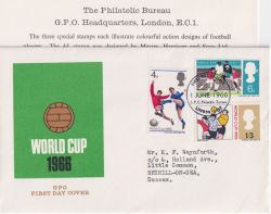 1966-06-01 World Cup Football Bureau EC1 FDC (90493)