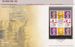 2015-05-14 The Great War Bklt Stamps T/House FDC (90749)