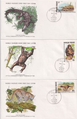 1977 Togolaise Wildlife Stamps x 3 FDC (90883)