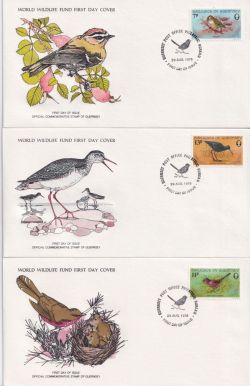 1978 Guernsey World Wildlife Stamps x 3 FDC (90896)