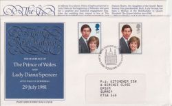 1981-07-22 Royal Wedding Stamps London EC FDC (91074)