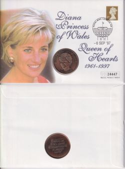 1997-09-06 Princess Diana Memorial Coin ENV (91154)