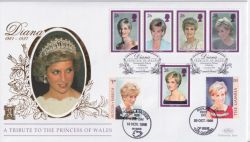 1998-02-03 Princess Diana Triple Pmk 22CT Gold FDC (91163)