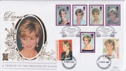 1998-02-03 Princess Diana Triple Pmk 22CT Gold FDC (91166)