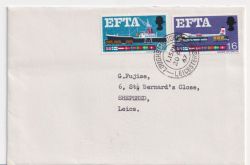 1967-02-20 EFTA Stamps Loughbrough cds FDC (91226)