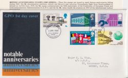 1969-04-02 Anniversaries Stamps Bureau FDC (91350)