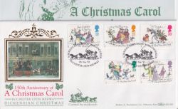 1993-11-09 Christmas Rochester Upon Medway Silk FDC (91450)