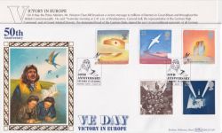 1995-05-02 VE Day Dover Kent Silk FDC (91467)