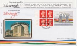 1997-10-21 Commonwealth Label Pane Cyl Edinburgh FDC (91508)