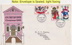 1968-11-25 Christmas Stamps Bureau FDC (91552)