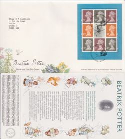 2016-07-28 Beatrix Potter Booklet Pane Stamps Ambleside FDC (922