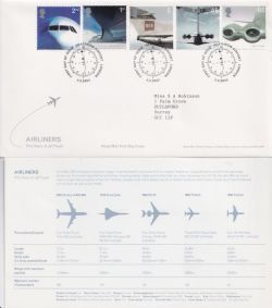 2002-05-02 Airliners Stamps Heathrow Airport FDC (92380)
