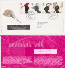 2001-06-19 Fabulous Hats Stamps Ascot FDC (92393)