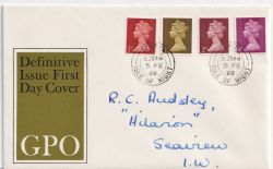 1968-02-05 Definitive Stamps Seaview IOW cds FDC (92463)