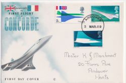 1969-03-03 Concorde Stamps Andover cds FDC (92515)