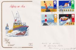 1985-06-18 Safety at Sea Stamps Eastbourne FDC (92584)
