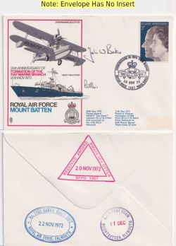1972-11-20 Silver Wedding Stamp RAF Mount Batten FDC (92725)