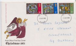 1971-10-13 Christmas Stamps Glasgow FDC (92743)