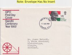 1969-08-13 Gandhi Centenary Stamp London FDC (92809)